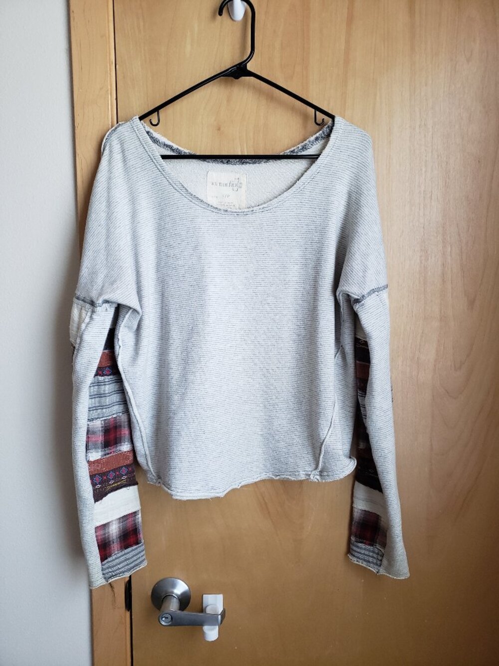 We The Free Patchwork Sleeve Sweatshirt Small